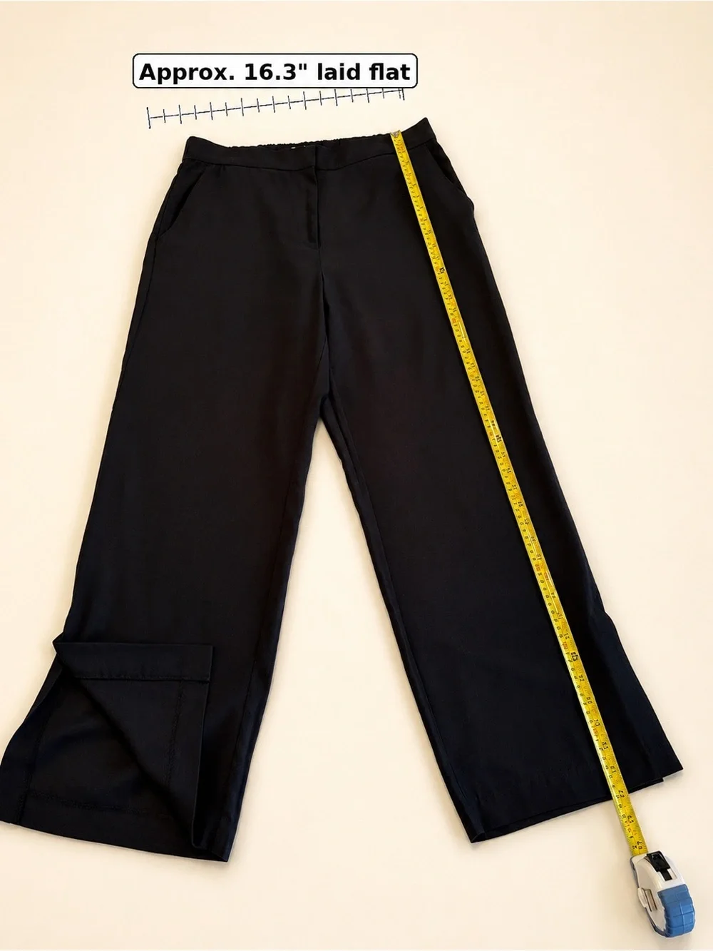H&M Women’s Size 14 Black Tailored Ankle Slit Straight Leg Pants